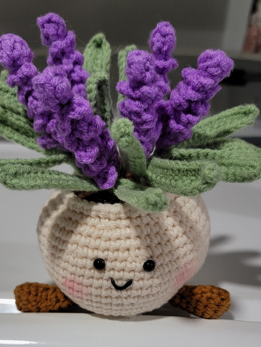 New & Super Cute- Handmade Crochet Lavender Potted Plant